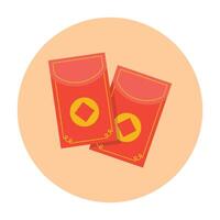Two red envelopes with a yellow diamond on the front vector