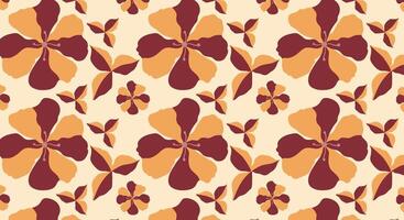 A pattern with brown and orange flowers vector