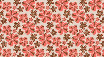 A pattern with pink and brown flowers on a white background vector