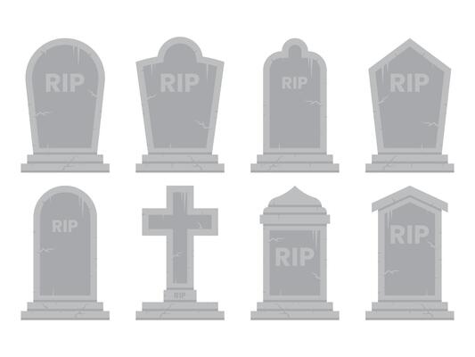 collection of tombstones with various shapes