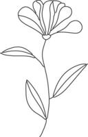 A flower outline drawing on a white background vector