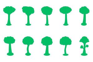 A set of trees in different shapes and sizes vector