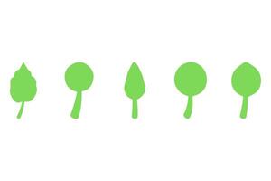 A set of four green spoons vector