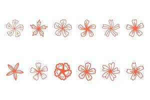 A set of flowers in different colors vector