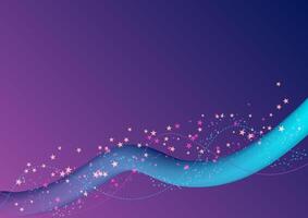 Flowing smooth wave pattern and 3d line on blue background. Internet network and communication signal technology, fiber optic line. Science and music backdrop. vector