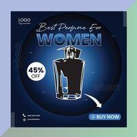 Women Perfume Social Media Post Design vector
