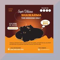 Food Set of Editable square business web banner design template. Suitable for social media post, story and web ads. Illustration with Space to add pictures. vector