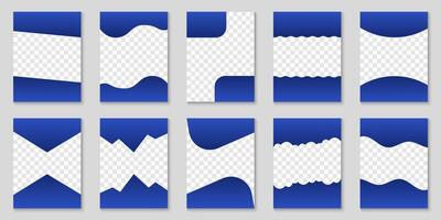 Set of Separator shapes for Website. Abstract Curve Lines, Wave Frame for Web Page. Template Divider Header for App, Banners or Posters. Isolated Illustration vector