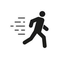 Running Man Figure Silhouette Icon, Physical Activity and Quick Movement for Fitness and Exercise Concept. Isolated Illustration vector