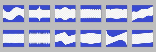 Divider Shapes for Websites Collection. Abstract Design Elements for Header and Bottom Section. Wave Shapes, Curve Frame, Drop Separator Set with Transparent Background. Isolated Illustration vector