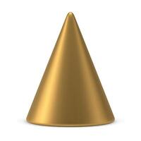 Golden triangle cone abstract Christmas tree minimalist geometric figure 3d icon realistic vector