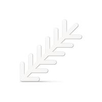 Minimalistic white tree branch with sticks decorative design 3d realistic illustration vector