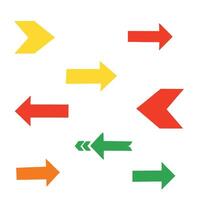 Colorful arrows pointing in different directions on a white background. vector