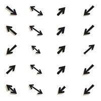 Pattern of black arrows on a light background pointing in different directions. vector