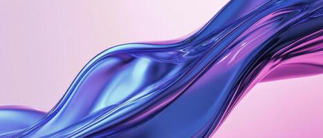 Flowing abstract design with vibrant blue and pink hues creating a stunning visual effect photo