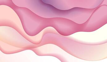 Abstract background featuring pink and white wavy shapes, creating a smooth and flowing design. The image has a soft gradient effect, set against a white backdrop. Concept of fluidity and elegance vector