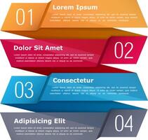 Four steps, infographics template with four elements and place for your text vector