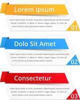 Three infographic elements with ribbons vector