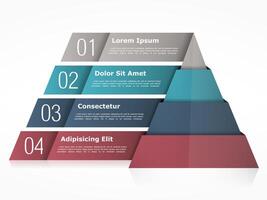 Pyramid chart with four elements vector