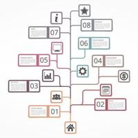 Tree diagram template with numbers icons and place for your text vector