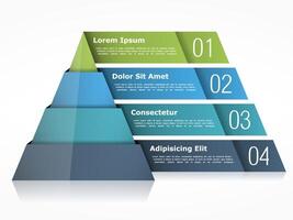 Pyramid chart with four elements vector