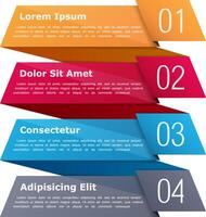 Four steps, infographics template with four elements vector