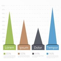 Bar graph template with triangles vector