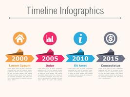 Timeline infographics with arrows icons and text vector