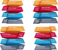Four steps, infographics templates with four elements vector