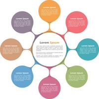 Circle diagram with eight elements, infographic template vector