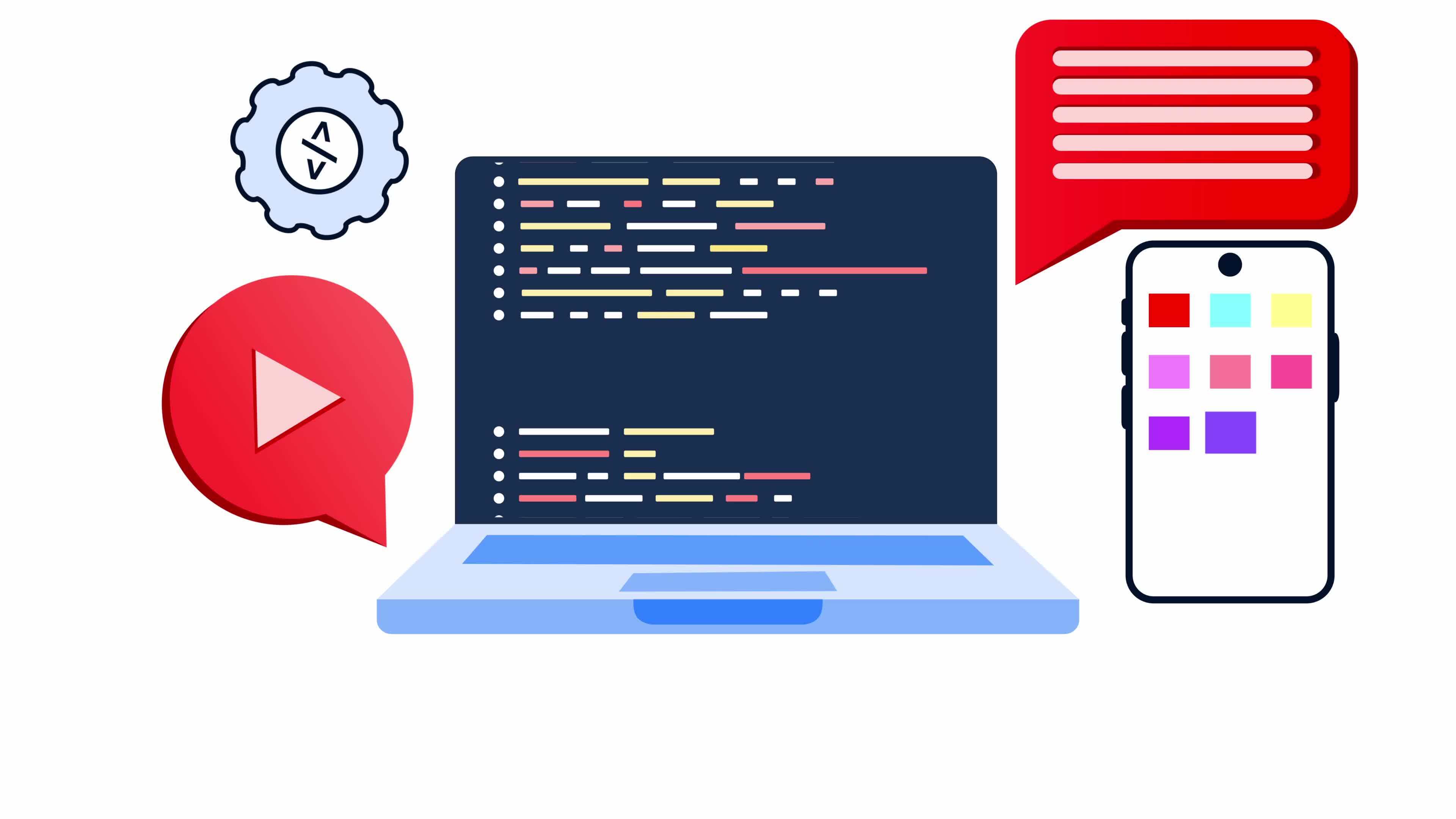 concept of software application development. mobile app interface ...