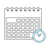 Calendar icon with clock and calendar vector