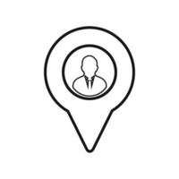 A map pin with a person icon vector