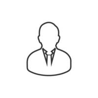 A man in a suit and tie is shown in a line drawing vector