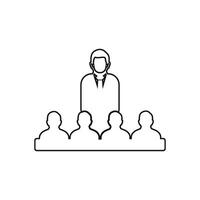 A man is standing in front of a group of people vector