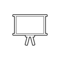 A black and white drawing of a projector on a tripod vector