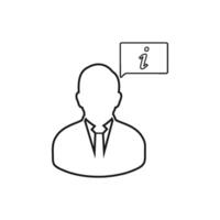 A man with a speech bubble and a question mark icon illustration vector