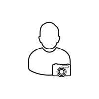 A man holding a camera icon on a white background vector