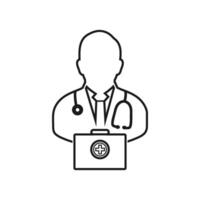 A doctor with a briefcase and a stethoscope vector