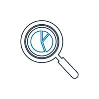 Magnifying icon, line design, isolated on white background, illustration vector