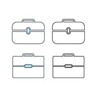 Four briefcases with handles on a white background vector