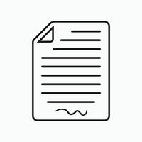 A document with a line drawing of a pen vector