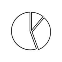 A pie chart with a line drawn around it vector