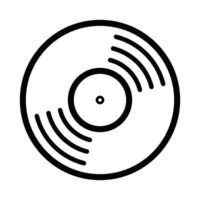Minimalist icon of a vinyl record, representing music, nostalgia, and retro sound in a clean design. Editable stroke. vector