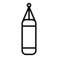 Simple icon of a punching bag, representing sports, boxing, and fitness training. Editable stroke. vector