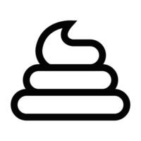 Simple icon of a poo, representing humor, waste, or bathroom-related concepts in a minimalist style. Editable stroke. vector
