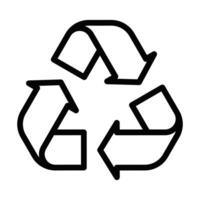 Minimalist icon of a recycling symbol, representing sustainability, eco-friendly practices, and environmental conservation. Editable stroke. vector