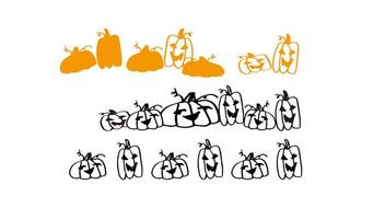 A set of hand drawn halloween theme pattern image materials pumpkin patterns vector