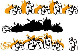 A set of hand drawn halloween theme art design pattern image materials pumpkin pattern vector