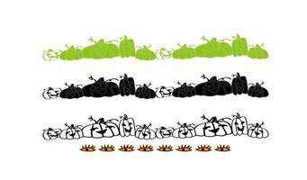 A set of hand drawn halloween theme pattern image materials pumpkin patterns and eye pattern vector